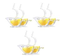 Lemon Squeezer, 6 Pieces Manual Fruit Press Hand Press Acrylic Tableware Manual Boat Shape Transparent for Lemon Orange Green Kitchen Bar