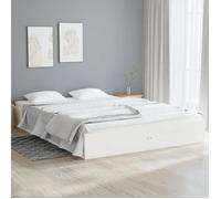 LEMON*Structure de lit - 2 Personnes ,lit d'appoint, blanc bois massif 140x190 cm SOLOMON2080 Août