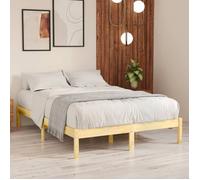 LEMON*Structure de lit - 2 Personnes ,lit d'appoint, bois massif 140x190 cm SOLOMON3261 Août