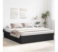 LEMON*Structure de lit - 2 Personnes ,lit d'appoint, noir 180x200 cm SOLOMON4835 Août