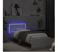 LEMON®Structure de lit adulte - single lit - Cadre de lit - sans matelas - avec lumières LED - blanc - 90x200cm 284 - Soldes