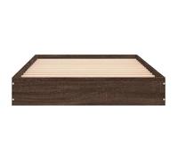 LEMON®Structure de lit adulte - single lit - Cadre de lit - sans matelas - Chêne marron - 75x190cm - Bois ingénierie 520 - Soldes