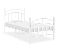 LEMON Structure de lit - sans matelas - Lit adulte/enfant - blanc métal 100x200 cm LL804