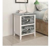 Lemon Table de chevet - Lot de 2 - Meuble de Nuit - VIDAXL - avec 2 tiroirs Gris et blanc CCL24013666