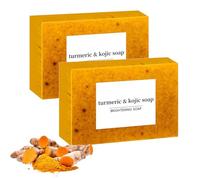Lemon Turmeric & Kojic Acid Soap, savon curcuma visage, Savon À L'acide Kojique, Savon À L'acide Kojique au Citron et au Curcuma, Garde la Peau Humide, Réduit le Teint Inégal de la Peau (2PCS)