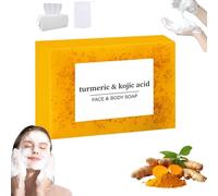 Lemon Turmeric Soap, Brightening Lemon & Kojic Acid Soap, Turmeric Kojic Acid, Beauty Kojic Bar For Facial And Body (1pc)