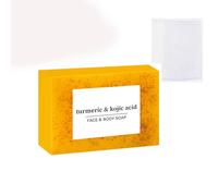 Lemon Turmeric Soap, Cleansing Turmeric Soap, Facial and Body Shower with A Bubble Net, Tightening Pores and Exfoliating for All Skin Types