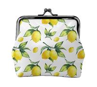 Lemon Wallet for Women Coin Purse Kiss Lock Change Purse Wallet Card Holder Buckle Purse Cute Small PU Leather Pocket Wallet for Women Ladies Clutch Purse Happy Squirrel