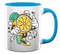 Lemon When Life Gives You Lemons Tasse à thé ou café en céramique Bleu clair