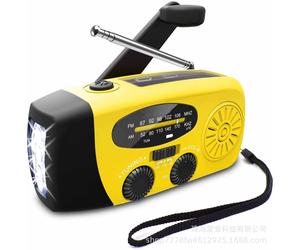 (Lemon Yellow) Radio portable solaire à manivelle AM/FM/alerte météo NOAA, kit d'urgence extérieur