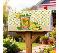 Lemonade - Housses de boîte aux lettres magnétiques pour décoration de porche, vert citron vif, menthe, jaune été - 53,3 x 64,9 cm