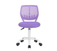 LeMonde Chaise de Bureau Réglable et Pivotante en Tissu Violet - Siège d'Étude et d'Ordinateur sans Bras