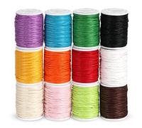 Lemonfilter - Lot de 12 rouleaux de cordon en coton ciré - Longueur :10 mètres - Diamètre : 1 mm - Pour la fabrication de bijoux et les loisirs créatifs