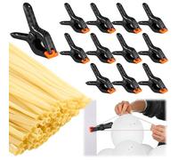 LemonRoad Lot de 12 grandes pinces robustes de 8,9 cm pour arche de ballons, 100 pièces transparentes de 260 longs ballons pour décoration de guirlande, cadre, arche de ballons, accessoires de fête