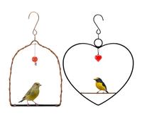 LemonRoad Lot de 2 balançoires en forme de colibri avec cadre en métal et décoration rouge en forme de colibri avec crochets en fer pour accrocher un coffre, une pelouse, une terrasse, un jardin