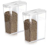 LemonRoad Lot de 2 mini salières et poivrières de voyage, passent au lave-vaisselle, portables et rechargeables avec couvercles pour cuisine en plein air camping