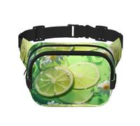 Lemons in the water Pattern Trendy Fashion Sac banane unisexe pour le sport et le voyage Noir Taille unique