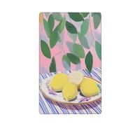 Lemons On an Antique Plate Single Toggle Blank Wall Plate Light Switch Cover Decorative 1 Gang for Kitchen Room Bathroom Size 11.4x7cm