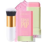 Lemonsac Fard à joues en crème, bâton de beauté pour contour, crème hydratante avec couleur bâton, blush multi-usages, couleur lait, pour colorer les joues et les lèvres et Som 01# liquide 30 ml (pack