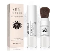 Lemonsac Poudre minérale fixatrice avec protection solaire, poudres translucides avec FPS 35, poudres minérales avec pinceau, finition mate naturelle avec contrôle de la graisse, #03 blanc 1 once