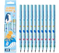 LEMONSTONE Lot de 10 crayons de Pâques pour enfants - Épais - Pour dessiner et écrire - Pour panier de Pâques et cadeaux - Monde marin - Pour l'école et la maison (monde marine)