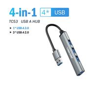 Lemorele 120 cm 4Ports USB HUB OTG USB A 3.0 adaptateur multi-répartiteur accessoires pour ordinateur portable pour Xiaomi Lenovo Macbook Pro - Type 11cm 4 Ports