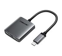 Lemorele 2 ports USB C Hub vers double HDMI 4K 60HZ double extension d'écran Type C Station d'accueil pour Macbook ordinateur portable téléphone portable PC - Type White #B