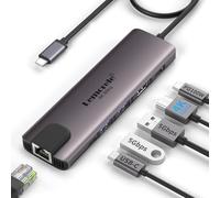 Lemorele Adaptateur USB C, Hub USB C 6 en 1 avec HDMI 4K@60Hz, Gigabit Ethernet, 2 USB 3.0, 1 USB C de données, 1 Charge PD 100 W pour MacBook Pro/Air M1, iPad, ChromeBook, Matebook, PC, etc.
