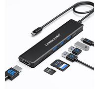 Lemorele Adaptateur USB C Multiport 7 en 1, Hub USB C HDMI 4K, 1 USB 3.0, 2 USB 2.0, PD 100W, Lecteur SD/TF pour MacBook Air/Pro, Switch, Steam Deck et Autres Appareils Type-C