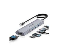 Lemorele HUB Type C 7 en 1, Adaptateur AVCE 4K HDMI, 1 USB 3.0, 2 USB 2.0, 100W PD, Lecteur SD/TF, pour MacBook Air/Pro, Steam Deck, Switch et Plus d'appareils de Type C