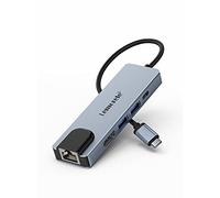 Lemorele Hub USB C 5-en-1, Adaptateur avec Ethernet LAN RJ45, 4K HDMI, 2 USB 3.0, PD 100W, Dock Multiport pour Steam Deck, MacBook Pro/Air, iPad Pro/Air, ChromeBook, Switch, etc