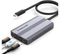 Lemorele Répartiteur USB C pour Lunettes AR, 2 Sorties, 4K@60Hz, 85W PD