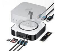 Lemorele Station d'accueil Compatible avec Mac Mini M4 et M4 Pro, Hub USB C avec DisplayPort et HDMI 4K@60Hz, 4 Ports USB/Type-C (10 Gbps ou 5 Gbps), Emplacement SSD M.2 NVMe 10 Gbps, SD/TF