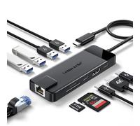 Lemorele Station d'accueil USB C 10-en-1, Hub USB-C vers HDMI 4K, 2 USB 3.0, 2 USB 2.0,Ethernet Gigabit, PD 100W, SD/TF, USB C Data, pour Macbook,iPad,Windows,Switch,PC,Téléphone Mobile,etc