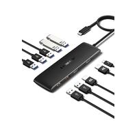 Lemorele Station d'accueil USB C pour 2 moniteurs, adaptateur USB 10 en 1 avec 2 HDMI 4K, 3 ports USB 3.2 (10 Gbps)/3 x 2.0, PD 100 W pour MacBook Pro/Air/Dell/HP/Lenovo