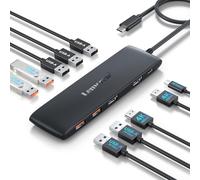 Lemorele Station d'accueil USB C pour 2 moniteurs, adaptateur USB 10 en 1 avec 2 HDMI 4K, 3 USB 3.2 (10 Gbps)/3 x 2.0, PD 100 W pour MacBook Pro/Air/Dell/HP/Lenovo