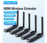 Lemorele - transmetteur et récepteur HDMI sans fil, 200m, surveillance par application, Kit d'extension Plug & Play, émetteur-récepteur vidéo pour PC, TV, projecteur R1040