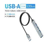 Lemorele USB Hub Type C Hub USB3.0 OTG 4 ports USB C/A HUB adaptateur multi-répartiteur accessoires pour ordinateur portable pour Lenovo Macbook Pro - Type USB-A-120cm