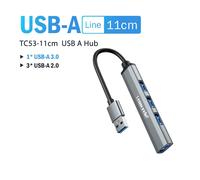 Lemorele USB Hub Type C Hub USB3.0 OTG 4 ports USB C/A HUB adaptateur multi-répartiteur accessoires pour ordinateur portable pour Lenovo Macbook Pro - Type USB-A-11cm #A