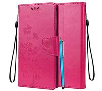 LEMORRY Etui pour Wiko Power U30 Coque Cuir Pochette Cover Doux Portefeuille Magnétique Protecteur Fente pour Carte TPU Silicone Housse Coque Wiko Power U30, l'herbe Chanceux (Pink)