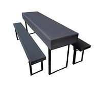 Lemos Home Lot de 3 Coussins pour Tente de bière Comprenant 1 Nappe et 2 Housses de Banc, Taille et Couleurs au Choix (170 x 70 cm, Anthracite)