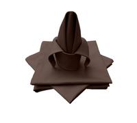 Lemos Home Lot de 4 Serviettes de Table en Tissu de qualité supérieure 100% Coton Collection Concept, Couleur et Taille au Choix (Lot de 4 Serviettes en Tissu - 45 x 45 cm, Chocolat)