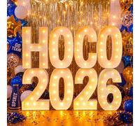 Lemosae HOCO 2026 Lettres décoratives pour chapiteau - Cadre de ballon lumineux avec support pour lycée, collège, clubs et équipes sportives