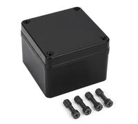 LeMotech Boîte de jonction IP67 étanche à la poussière Boîte de projet en plastique ABS Boîte électrique d'extérieur pour électronique Noir Taille externe 9,9 x 9,9 x 7,6 cm