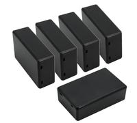 LeMotech Lot de 5 petites boîtes de dérivation en ABS - Noir - Mini boîtier de projet pour circuits imprimés - Boîte de distribution - Dimensions extérieures : 72 x 42 x 23 mm