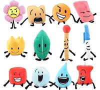Lempefe Battle for Dream Island Lot de 12 peluches Bfdi - Leafy / Firey / Flower / Bubble / Teardrop - Doudou en peluche pour enfants et fans