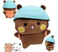 Lempefe Bubu Dudu Plush，Cartoon Bear with Hat and Backpack Animal Plush Pillow Toy Gift,Doll Panda Bubu Dudu Bear Filled Pillow,Sleep Toy Kids Favor Gift
