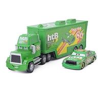 Lempefe Camion et Voiture de Course Enfant, Cars Jouet 2 Pièces Set Véhicules, Figurine, Transporteur, Modèle de Voiture, Cadeaux Parfaits pour Enfant Anniversaire/Récompense (NO.86)