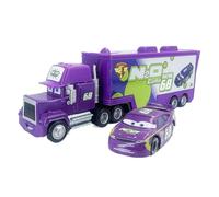 Lempefe Cars Jouet 2 Pièces Set Véhicules, Camion et Voiture de Course Enfant Camion Transporteur Modèle de Voiture Figurine Car, Cadeaux Parfaits pour Enfant Anniversaire/Récompense (NO.68)