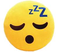 Lempefe Coussin Emojis Sommeil Sourire Coussin Emoticône Visage Dormir ZZZ Grand Coussin Décoratif Peluche Emoticône Smiley Face Couleur Jaune
